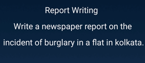 Report Writing on the Incident of Burglary